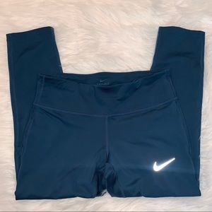 Nike Teal Blue Cropped Running Tights Size S